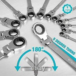DURATECH Flex-Head Ratcheting Combination Wrench Set SAE 13-piece 5/16'' to 1