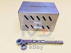 Dental Implant Universal Torque Wrench Ratchet Full Set Hex Drivers Kit