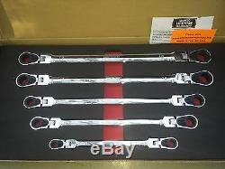 EZ RED 5pc XXL Reversible Ratcheting Spline Wrenches with Locking Flex Head #WR5ML