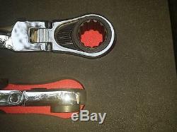 EZ RED 5pc XXL Reversible Ratcheting Spline Wrenches with Locking Flex Head #WR5ML