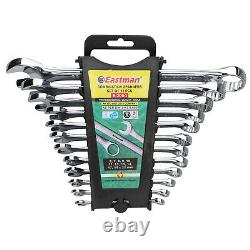 Eastman 08 Pcs Ratcheting Combination Wrench Kit Roll Set-Elliptical Panel-CRV