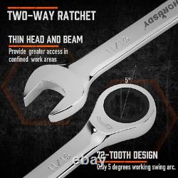 Efficient 24-Piece Ratcheting Wrench Set Slim Profile & Mirror Finish Design