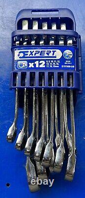 Expert 12pc Metric Reversible Combination Ratcheting Wrench Set 8mm 19mm NEW