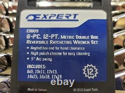 Expert Tools E111109 6 Piece 12 Point Metric Double Box Ratcheting Wrench Set T2