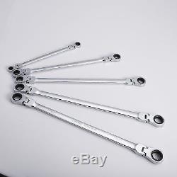 Extra Long Box End Ratchet Wrench Set With Flex Head Wrenches Hand Tool 5 Pieces