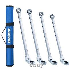 Extra Long Ratcheting Wrench Set, Flex Head & Fixed Offset Head Double Box En
