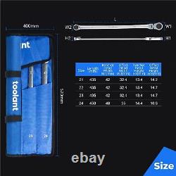 Extra Long Ratcheting Wrench Set, Flex Head & Fixed Offset Head Double Box En