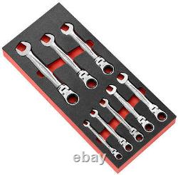 FACOM MODM. 467FJU8 8 Pce. AF FLEXIBLE RATCHETING COMBINATION WRENCH SET MODULE