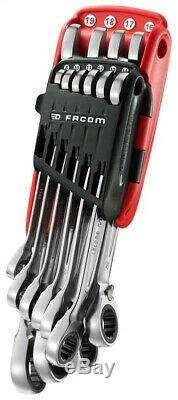 Facom Pro 10 Piece Ratchet Combination Wrench / Spanner Set 8 to 19mm 467. JP10PB