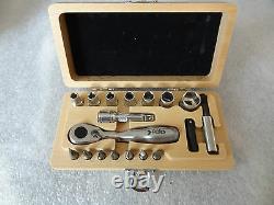 Felo Classic 18 Piece Metric Socket & Bit Set with Ratchet and Wood Case