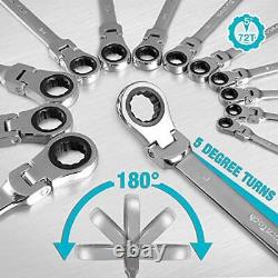 Flex-Head Ratcheting Combination Wrench Set, 13-piece, 5/16'' to 1'', SAE