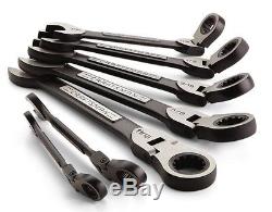 Flex Head Ratcheting Wrench Set 7 Pc Universal SAE Craftsman Tool Kit Hand Tools