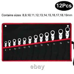 Flex Head Ratcheting Wrench Set, Combination Ended Spanner Kits Hand Tools Wrench