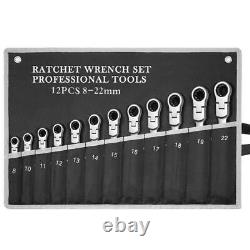 Flex-head Ratcheting Wrench Set Metric Chrome Vanadium Steel Combination Wrench