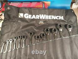 GEARWRENCH 13 Pc. 12 Point Reversible Ratcheting Combination SAE Wrench Set