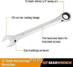 GEARWRENCH 16 Pc. Ratcheting Combination Wrench Set with Tray Metric