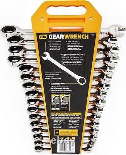 GEARWRENCH 16 Pc. Ratcheting Combination Wrench Set with Tray Metric