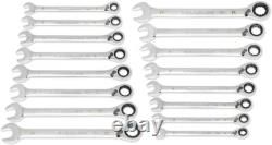 GEARWRENCH 16 Piece 90-Tooth 12 Point Metric Reversible Ratcheting Wrench 86629