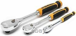GEARWRENCH 1/4, 3/8 & 1/2 Drive 90 Tooth Cushion Grip 3 Pc Ratchet Set 81207T