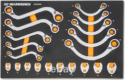 GEARWRENCH 20 Piece Specialty Ratcheting Metric Wrench Set in Foam Storage Tray