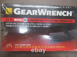 GEARWRENCH 85099R 16Pc METRIC XL COMBINATION RATCHETING WRENCH SET