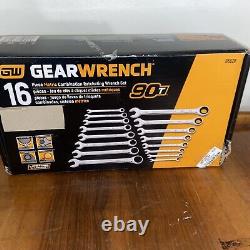 GEARWRENCH 86928 16 Pc 90 Tooth 12 Point Ratcheting Wrench Set, Metric NEW
