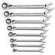 Gearwrench 8 Pc. 12 Pt. Reversible Ratcheting Combination Wrench Set Sae 9533n