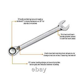 GEARWRENCH 8 Pc. 12 Pt. Reversible Ratcheting Combination Wrench Set SAE 9533N