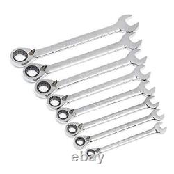 GEARWRENCH 8 Pc. 12 Pt. Reversible Ratcheting Combination Wrench Set SAE 9533N