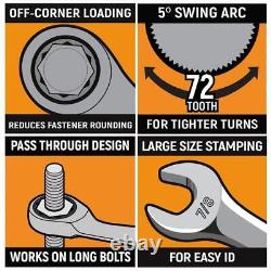 GEARWRENCH Combination Ratcheting Wrench Set 16-Piece+72-Tooth With Plastic Rack