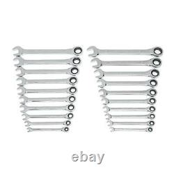 GEARWRENCH Ratcheting Wrench Set SAE/Metric Combination Polish Chrome (20-Piece)