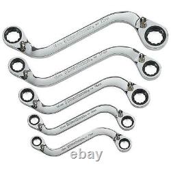 GEARWRENCH Ratcheting Wrench Set S-Shaped Reversible Double Box (5-Piece)