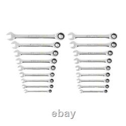GEARWRENCH Ratcheting Wrench Tool Set SAE Metric Combination Mechanics Tool 18pc