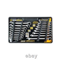 GEARWRENCH Ratcheting Wrench Tool Set SAE Metric Combination Mechanics Tool 18pc
