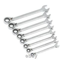 GEARWRENCH Wrench Set Ratcheting Reversible Box End SAE Hand Tool Chrome 8 Piece