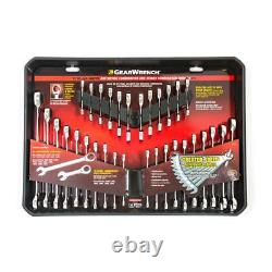 GEARWRENCH Wrench Set Ratcheting Straight SAE Metric Alloy Steel Hand Tool 32 Pc