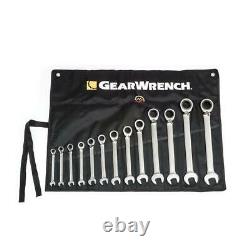 GEARWRENCH Wrench Set Reversible Ratcheting Combination Roll SAE Hand Tool 13 Pc
