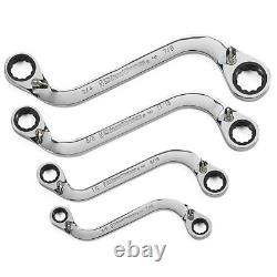 GEARWRENCH Wrench Set S-Shape Reversible Double Box Ratcheting SAE 4-Piece New