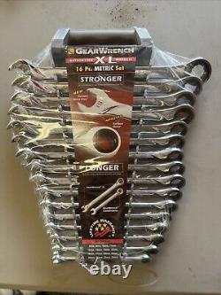 GEARWRENCH XL Ratcheting Combination Metric Wrench Set 16 Pc, 12 Point 85099