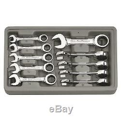 GearWrench 10 Piece Metric 10 19mm Stubby Ratchet Spanner Set 9520D