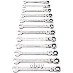 GearWrench 12 Pc 90T 12 Pt Flex Ratcheting Combination Metric Wrench Set