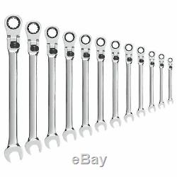 GearWrench 12 Pc XL Metric 8 19mm Locking Flexhead Ratchet Spanner Set 85698