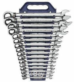 GearWrench 16 Piece Metric 8 25mm Reversible Ratcheting Spanner Set 9602N