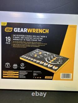 GearWrench 19 Pc. SAE Half Moon Ratcheting Wrench Set GWMSSRWSAE