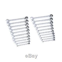 GearWrench 20 Pc Ratcheting Combination Wrench Set SAE Standard METRIC Mod 35720