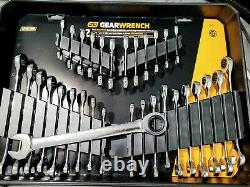 GearWrench 32 pc SAE & Metric Ratcheting Combination Wrench Set Stubby New