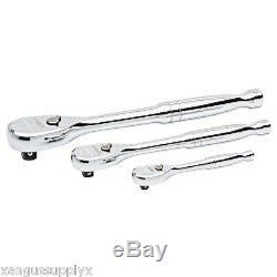 GearWrench 3 Piece Mixed Ratchet Wrench Set 1/4 3/8 1/2 Inch Drive 120xp