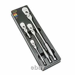 GearWrench 4 Piece Full Polish Flex Handle Ratchet Set 81230F NEW SEALED