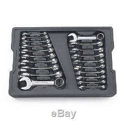 GearWrench 81903 20 Pc. Stubby SAE/Metric Non-Ratcheting Combination Wrench Set