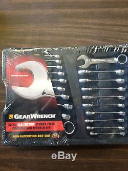 GearWrench (81903) 20 pcs SAE/METRIC Stubby Fixed Combination Wrench set